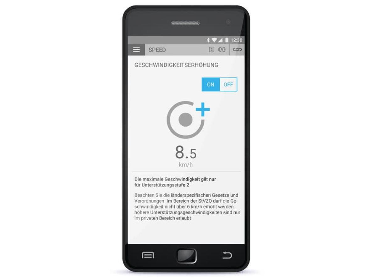 Smartphone Screen Mobility Plus Funktion "Speed" mit Anzeige Geschwindigkeitserhöhung